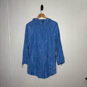 Something navy blue windbreaker hooded jacket size xs